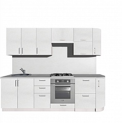 Кухонный гарнитур Атлас 2.62 м (светлый мрамор)